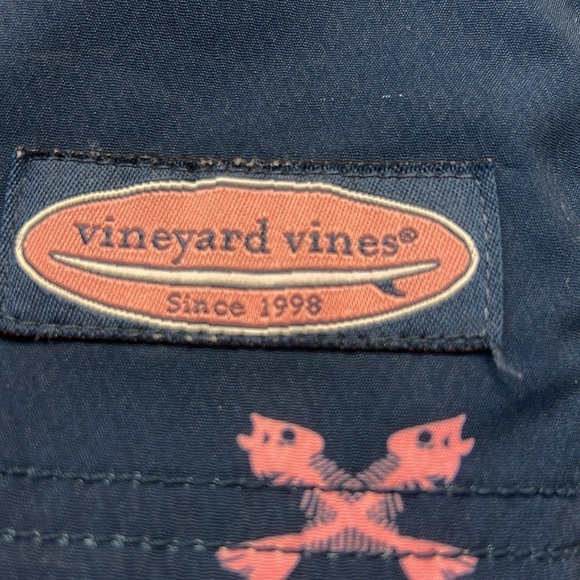 Vineyard Vines Men’s Fishbone Board Shorts Swim Trunks Blue Size 34” - Picture 4 of 10